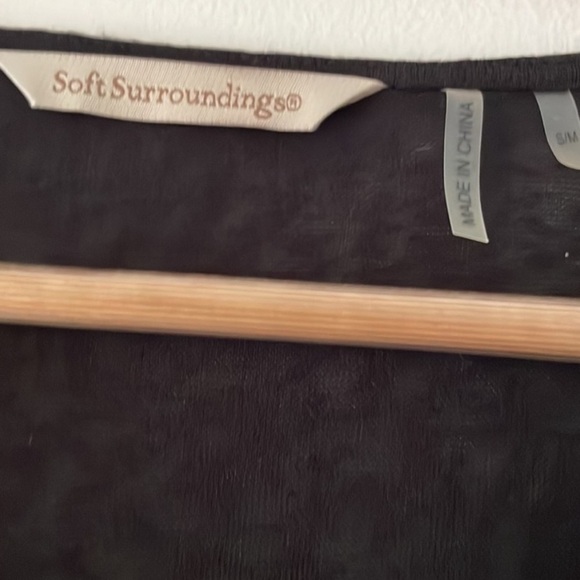 Soft Surroundings Beaded V Neckline Boho Navy Lightweight Poncho top Large - Picture 6 of 7